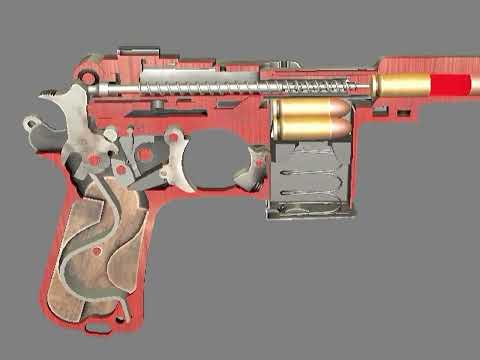 THE WEIRDEST EARLY AUTOMATIC HANDGUN: Bergmann-Bayard M1910 ACTION 3D Animation