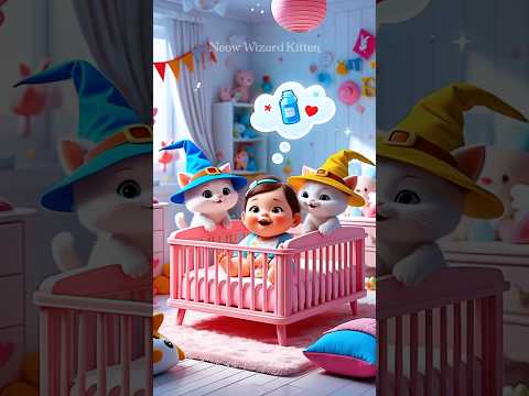 Watch Tiny Wizard Kittens Try to Babysit and Hilarious Chaos! #shorts #cats #animation