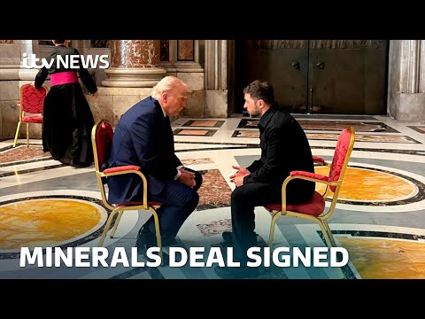 US and Ukraine strike highly anticipated minerals deal | ITV News