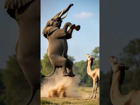 Who will jump High #shortsfeed #wildlife #elephant #camel