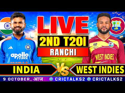 🔴 Live: IND vs WI, 2ND T20I | 2026 Series | Today's Cricket Match Score &amp; Commentary | CRICTALKS