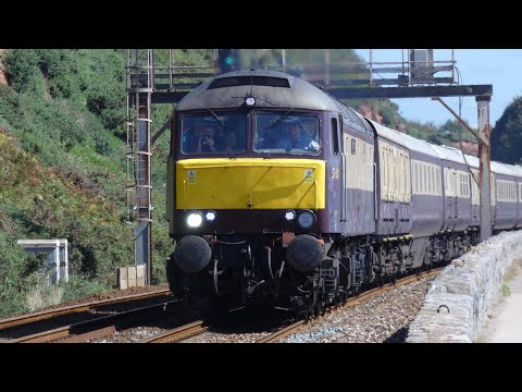 Trains along the Dawlish Sea Wall - 22.8.23 (ft. Northern Belle, GBRf Weedkiller)