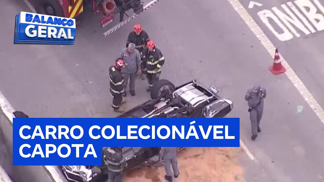 Carro de colecionador avaliado em R$ 300 mil capota em viaduto em São Paulo  TV Online Carro de colecionador avaliado em R$ 300 mil capota em viaduto em São Paulo