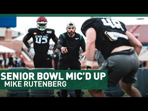 MIC'D UP: Jets LB Coach and Senior Bowl DC Mike Rutenberg Brings The Juice | New York Jets | NFL video clip