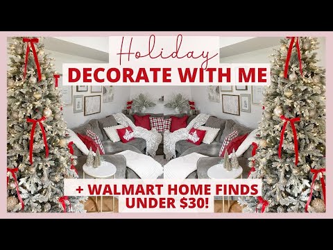 Video: Decorate With Me Red, White, Gold Christmas Tree + Best Walmart Holiday Home Finds Under !