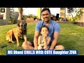 MS Dhoni chills out with daughter Ziva, wife Sakshi &amp; dog