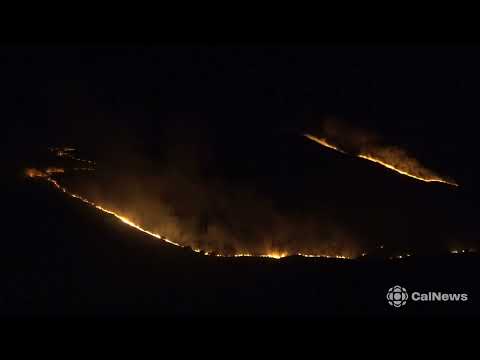 Incendio devasta la montagna su San Nicola Arcella, brutto spettacolo nella notte.