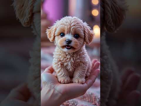 🐾 Palm-Sized Brown Maltipoo Puppy Being the Cutest Ever 💖 (Heart-Melting Cuteness!) #ai #shorts