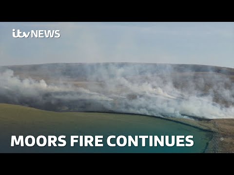 Residents warned to pack 'grab bags' as wildfire continues to rage in North York Moors | ITV News