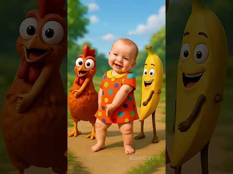 baby dancing with chicken & banana 👶🏻🐓#chickenbanana #cute #shortsfeed #baby #trending