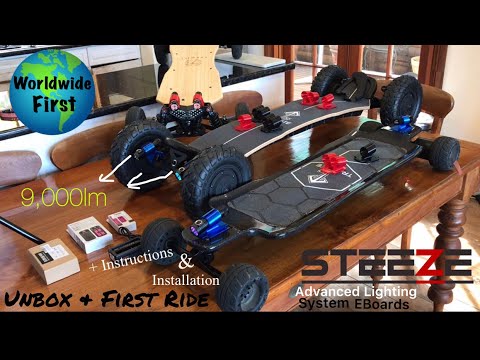 Steeze EBoard Lighting System - Full Unbox & First Ride ft. Instruction and Installation-Vlog No.162