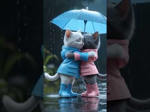 AI Cat Love Story That Will Make You Cry 😭💔 | Two Kittens in the Rain ☔ #cat #catstory #ai #funny
