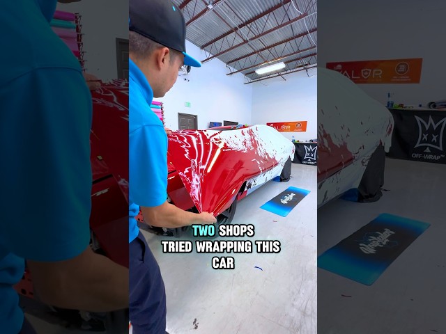Two Shops tried Wrapping this car 😬 #satisfyingvideo #carwrapping