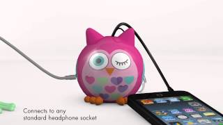 Kitsound 1.0 mini buddy speaker owl pink (ksnmbowl)
