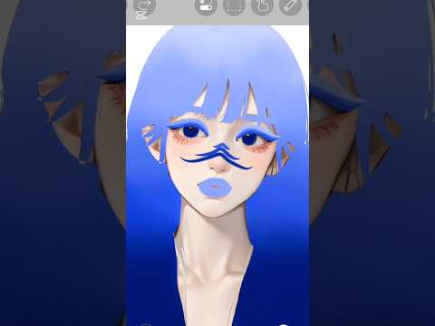 anime blue hair colour art #anime #drawing #asmr #viral #shorts