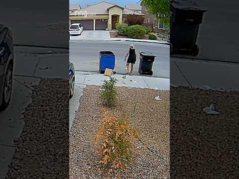 Kind woman cleans up neighbor's trash