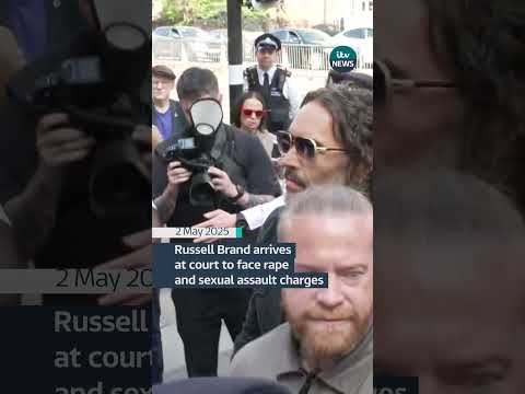 Russell Brand arrives at Westminster Magistrates’ Court for first hearing #itvnews