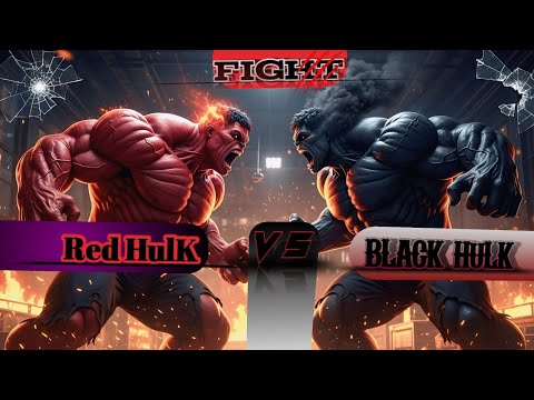 Red hulk vs Black hulk fight seen #cartoon #funny #ai