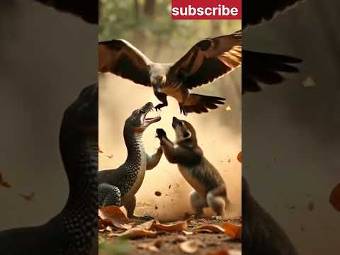 सांप नेवले और बाज की लड़ाई🦅||The #Fight Between the #Snake the #Mongoose and the #Hawk #ai #trending