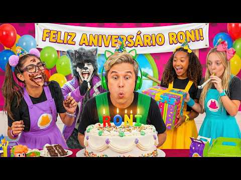 O VILÃO INVADIU O ANIVERSÁRIO DO RONI! 🎂😱 | Gato Galactico