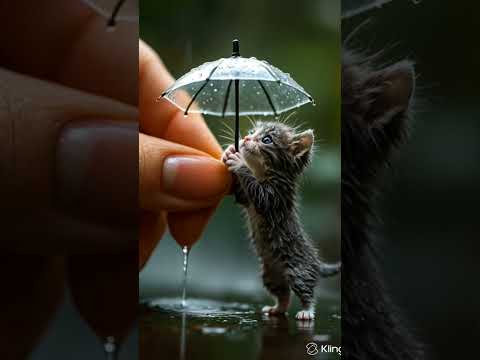 Poor cat on rainy day 😢