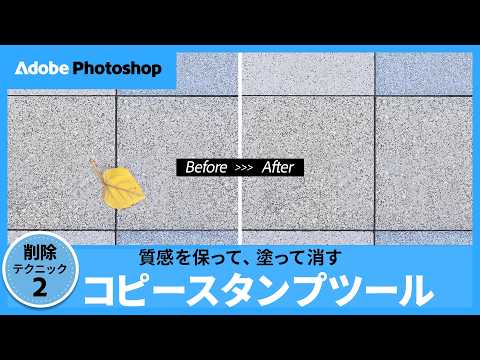 質感を保ったまま「塗って消す」！Photoshopの削除テクニック② コピースタンプツール｜アドビ公式