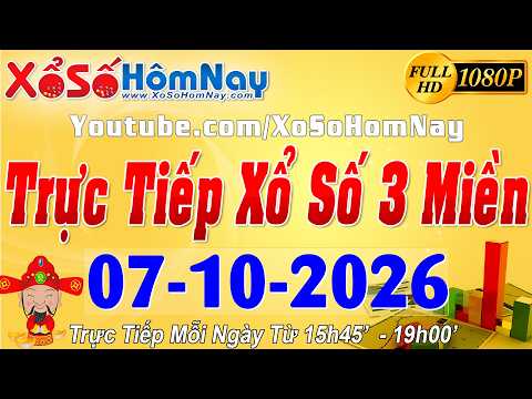 Trực Tiếp Xổ Số Ngày 07/10/2026, Xổ Số Hôm Nay, KQXS Miền Nam XSMN, Miền Trung XSMT, Miền Bắc XSMB