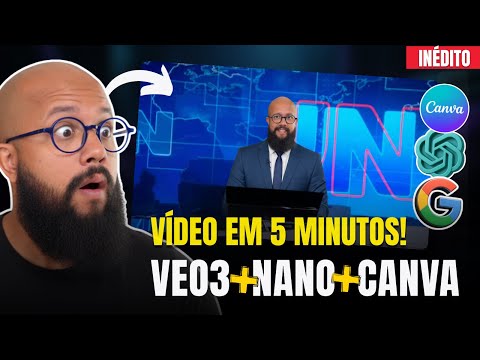 [INÉDITO] VÍDEO com I.A em 5 MINUTOS usando VEO3 + NANO Banana + CANVA