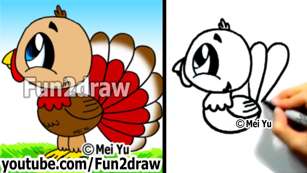 How to Draw a Cartoon Turkey YouTube