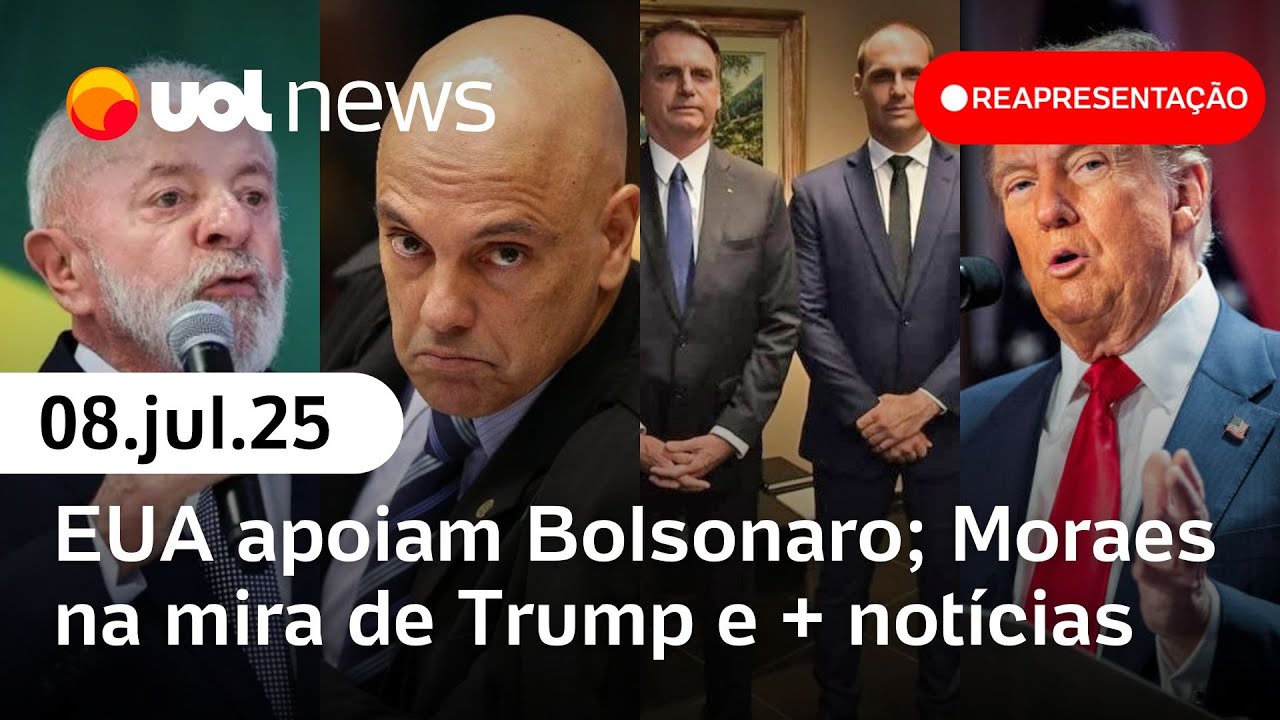 EUA falam em perseguição a Bolsonaro; Moraes pode ser intimado; Trump ameaça Brics e Lula rebate; e+