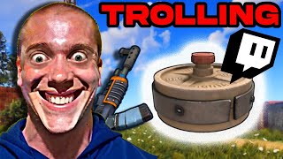 YouTube thumbnail for coolmanvan's video titled 'Trolling Streamers With Landmines In RUST - trolling highlights'