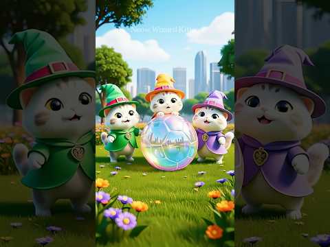 Cute Wizard Kittens Playing Ball and Funny Moments #shorts #cats #cute #cartoon