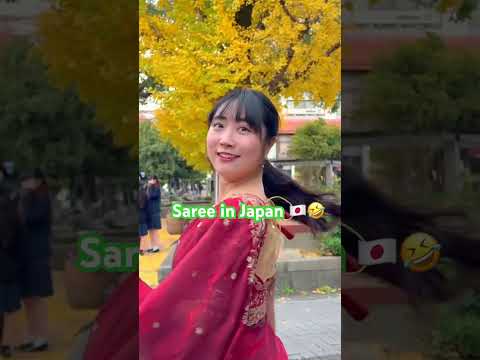 Saree in Japan🇯🇵🤣 The saree is giving Christmas vibe 🎄NOOL saree