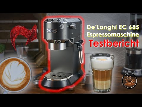 video De’Longhi Dedica EC 685.R Espresso Siebträgermaschine | 15 bar | Professionelle Milchschaum Düse| Füllmenge 1 l | Vollmetallgehäuse | Auch für Pads geeignet | Rot