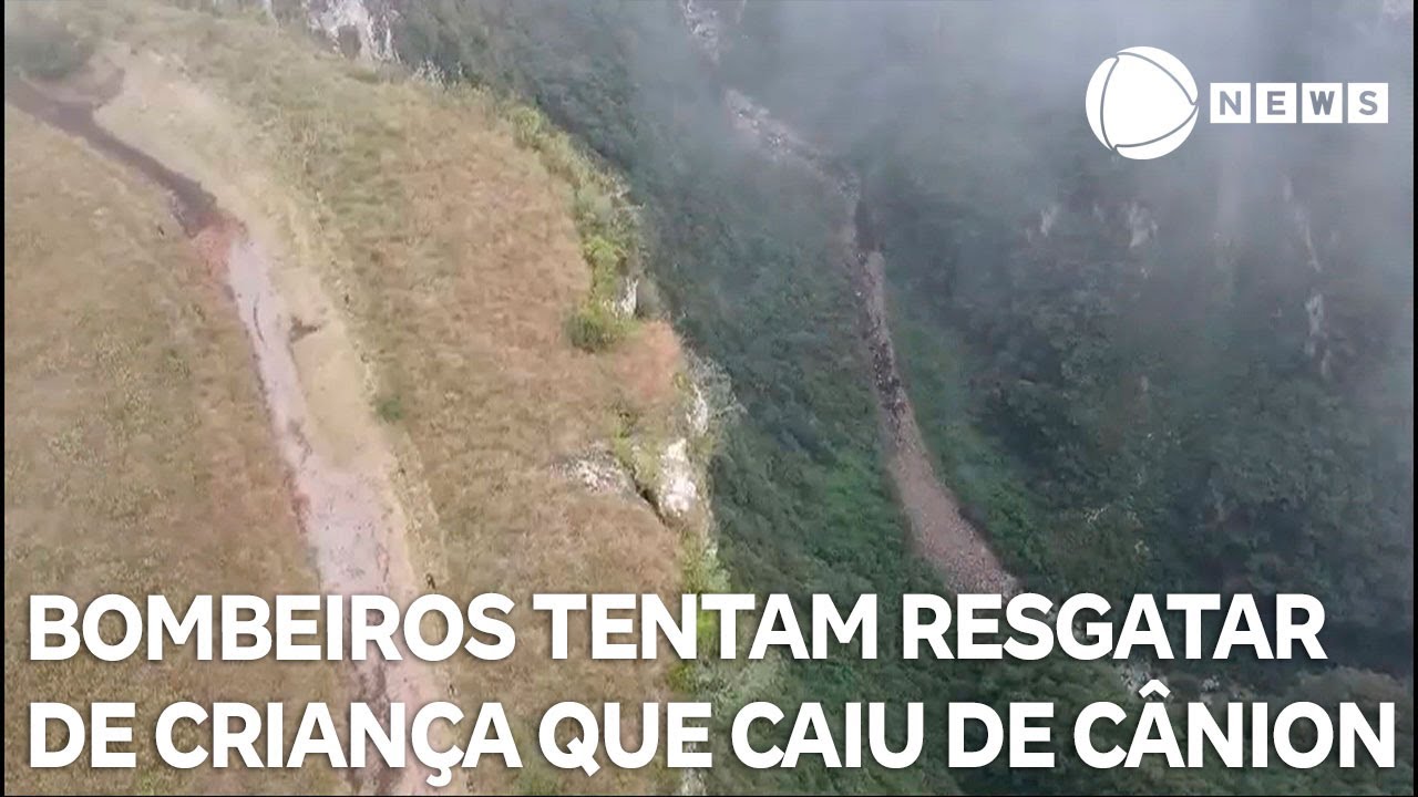 Bombeiros tentam resgatar criança que caiu de cânion no RS