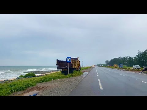 Udupi Maravanthe Beach Road Drive to Murdeshwar | India NH66 Scenic Highway Karnataka