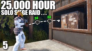 YouTube thumbnail for aloneintokyo's video titled 'HOW A 25,000+ HOUR SOLO VETERAN SIEGE RAIDS A CLAN | Solo Rust'