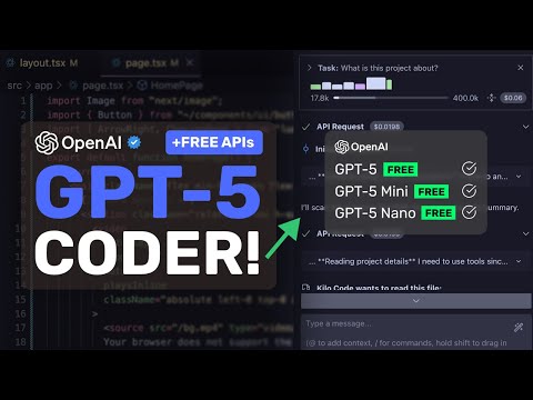GPT-5, Nano, Mini Coder (w/ Free APIs): Here's how to use GPT-5 as your main coder for FREE, now!
