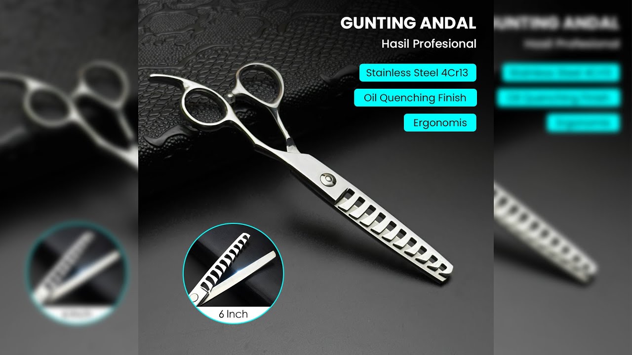 Pratinjau video produk ZULLO Gunting Rambut Fish Bone Oil Quenching Stainless Steel 4Cr13 - F82
