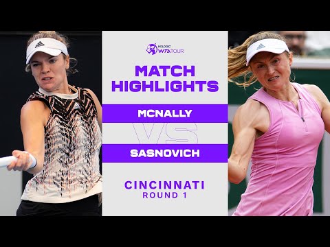 Caty McNally vs. Aliaksandra Sasnovich | 2022 Cincinnati Round 1 |WTA Match Highlights