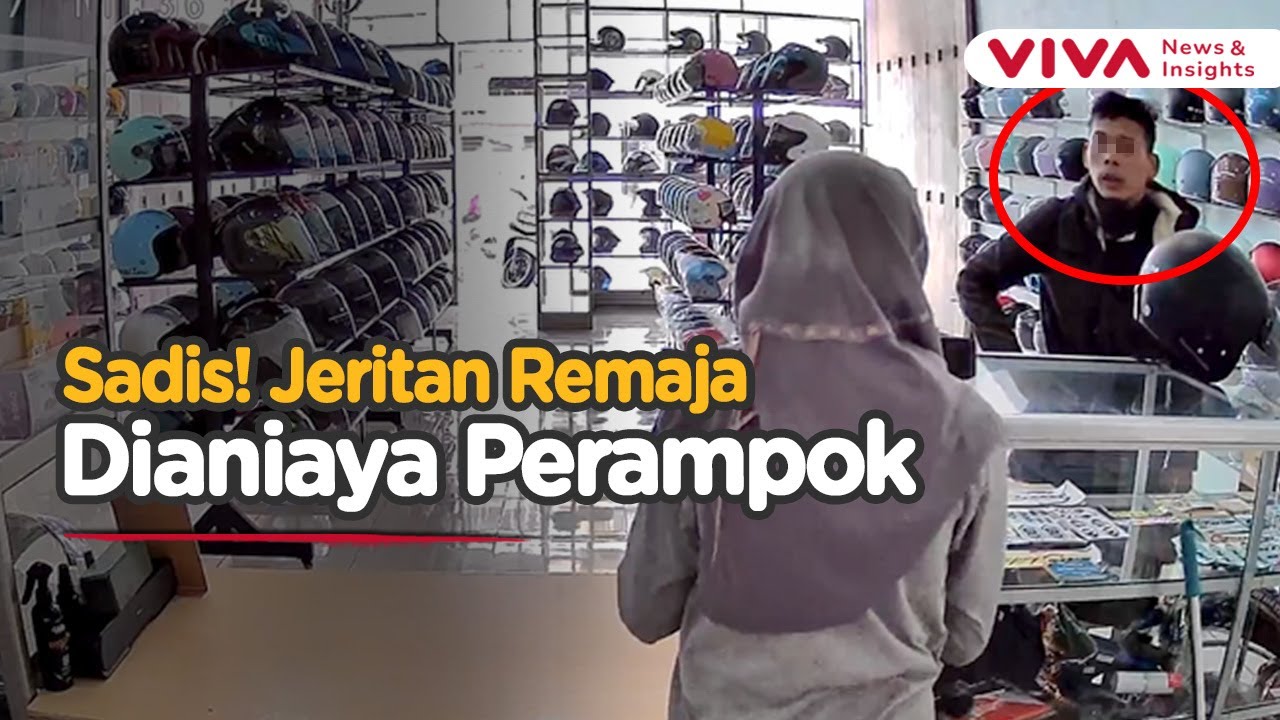 Rekaman Perampok Pukuli Karyawan Toko dengan Kayu Secara Brutal