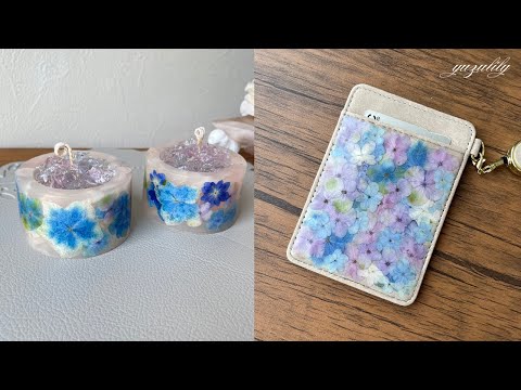🌼押し花ランタンジェルキャンドルと押し花レジンパスケース作り