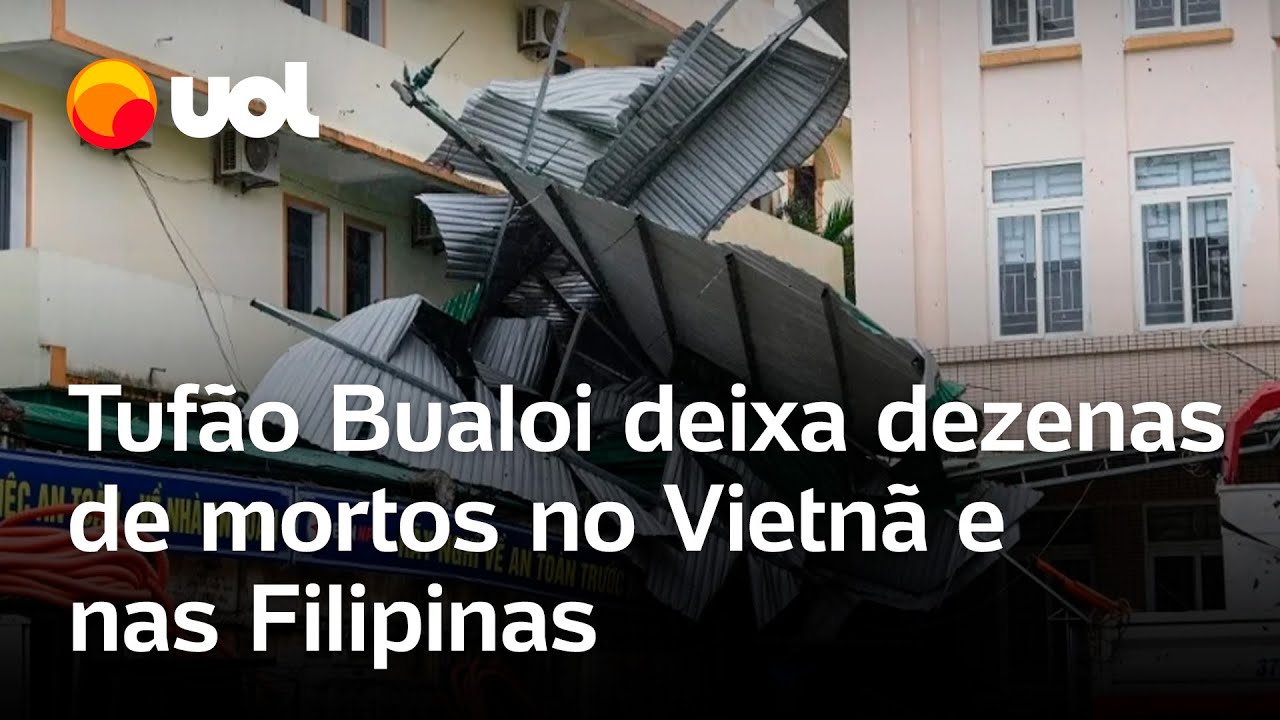 Tufão Bualoi destrói casas, derruba árvores e deixa dezenas de mortos no Vietnã e nas Filipinas