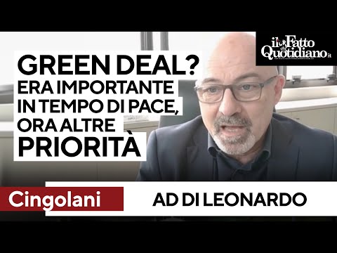 Cingolani (ora ad di Leonardo): “Il Green Deal era importante in tempi di pace, ora altre priorità"