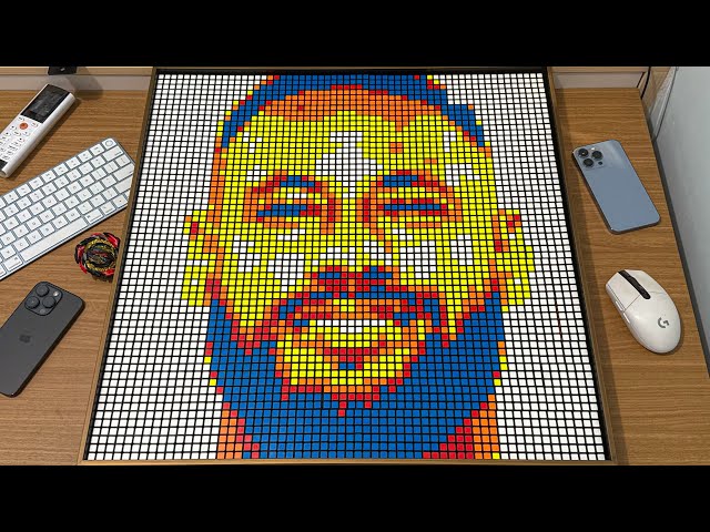 Making Neymar ⚽️ 🐐 in 400 Rubik's Cubes