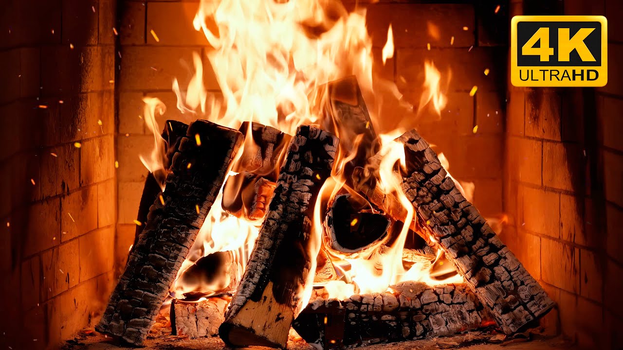 🔥 FIREPLACE WARM GLOW (NO MUSIC) with REAL WOOD FIRE with AUTHENTIC CRACKLES for SOULFUL EVENINGS