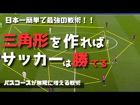 サッカー初心者のための戦術講座！！サッカーは三角形をたくさん作った方が勝つという裏技！！最強の戦術！！