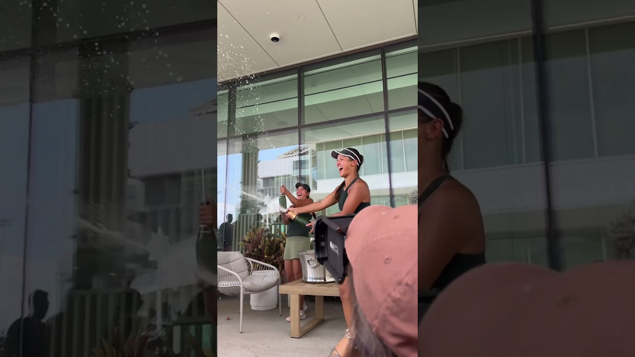 Jade and Jackie Kawamoto celebrating their first ever PPA pickleball gold medal 🥇