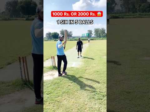 1000 Rs. OR 2000 Rs. Cricket Challenge 🔥 1 Six in 5 Balls 🏏 #cricket #shorts #challenge #t20