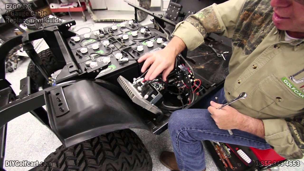 EZGO Heavy Duty Battery Cable Upgrade | How to Install ... wiring diagram for wiring 4 6 volt batteries 